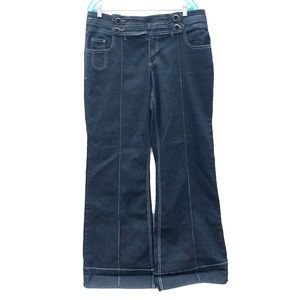 Bugle Boy For Her Jeans Stretch Retro Bootcut Sequined Casual Denim Pants NWT 16